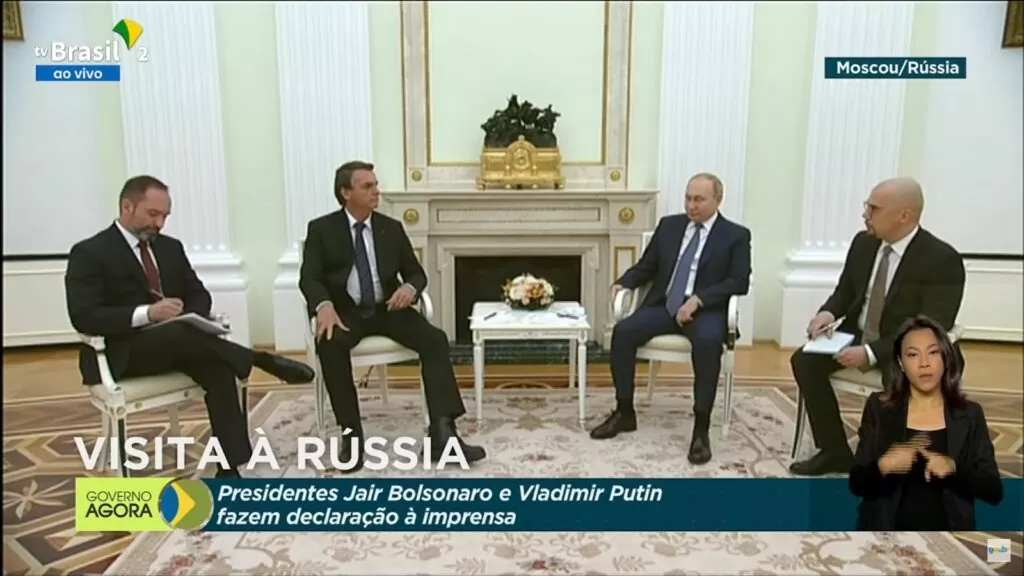 Bolsonaro perto do Presidente Putin