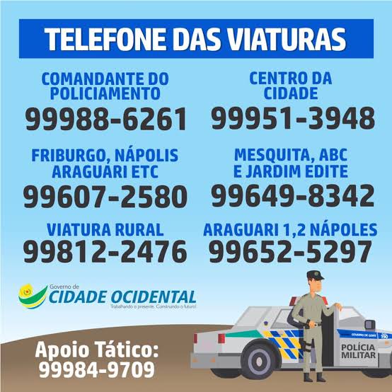 Telefone PM Cidade Ocidental