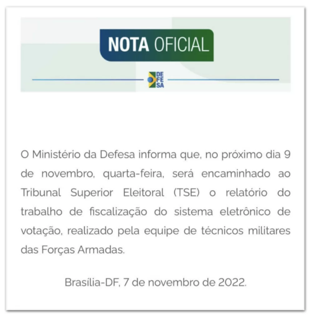 Ministério da Defesa tem provas de FRAUDE NAS URNAS? Relatório será enviado ao TSE; saiba quando